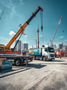 Transporte de Mercancías de Obramat en Sevilla con Camión Pluma – Vidal Testal