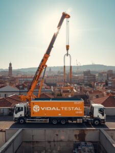 Transporte de Mercancías de Obramat en Sevilla con Camión Pluma – Vidal Testal