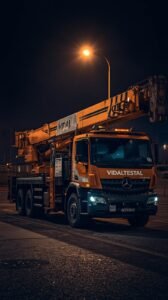 Camión Pluma para Trabajos Nocturnos