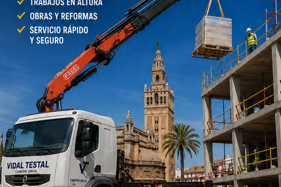 Alquilar camion grua para obra en Sevilla