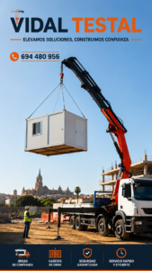 Grúa para casetas de obra en Sevilla