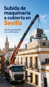 Subida de maquinaria a cubierta en Sevilla