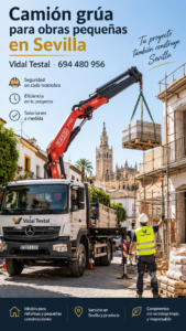 Camión grúa para obras pequeñas en Sevilla