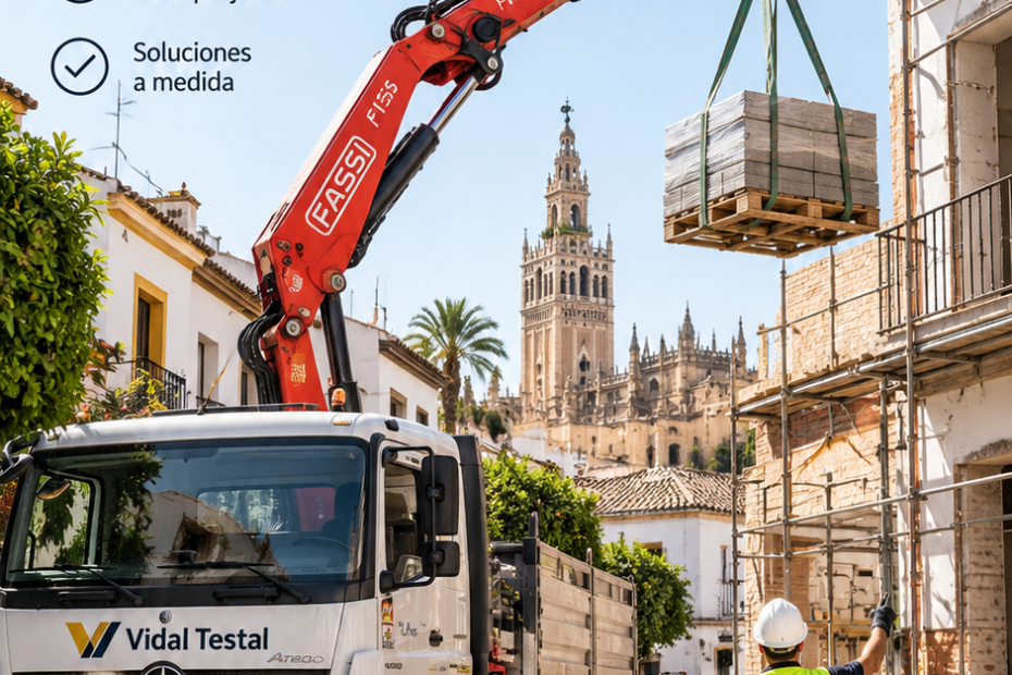 Camión grúa para obras pequeñas en Sevilla