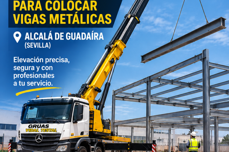 Grúa para colocar vigas en Alcalá de Guadaíra