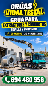 Grúa para extractores y conductos en Sevilla